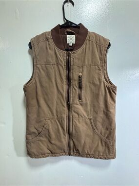True Craft Men's Tan/Brown Quilted Work Vest